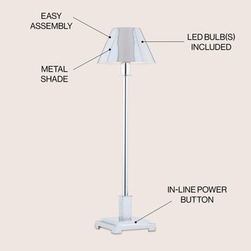 Roxy 26" Metal Shade LED Table Lamp - JONATHAN Y